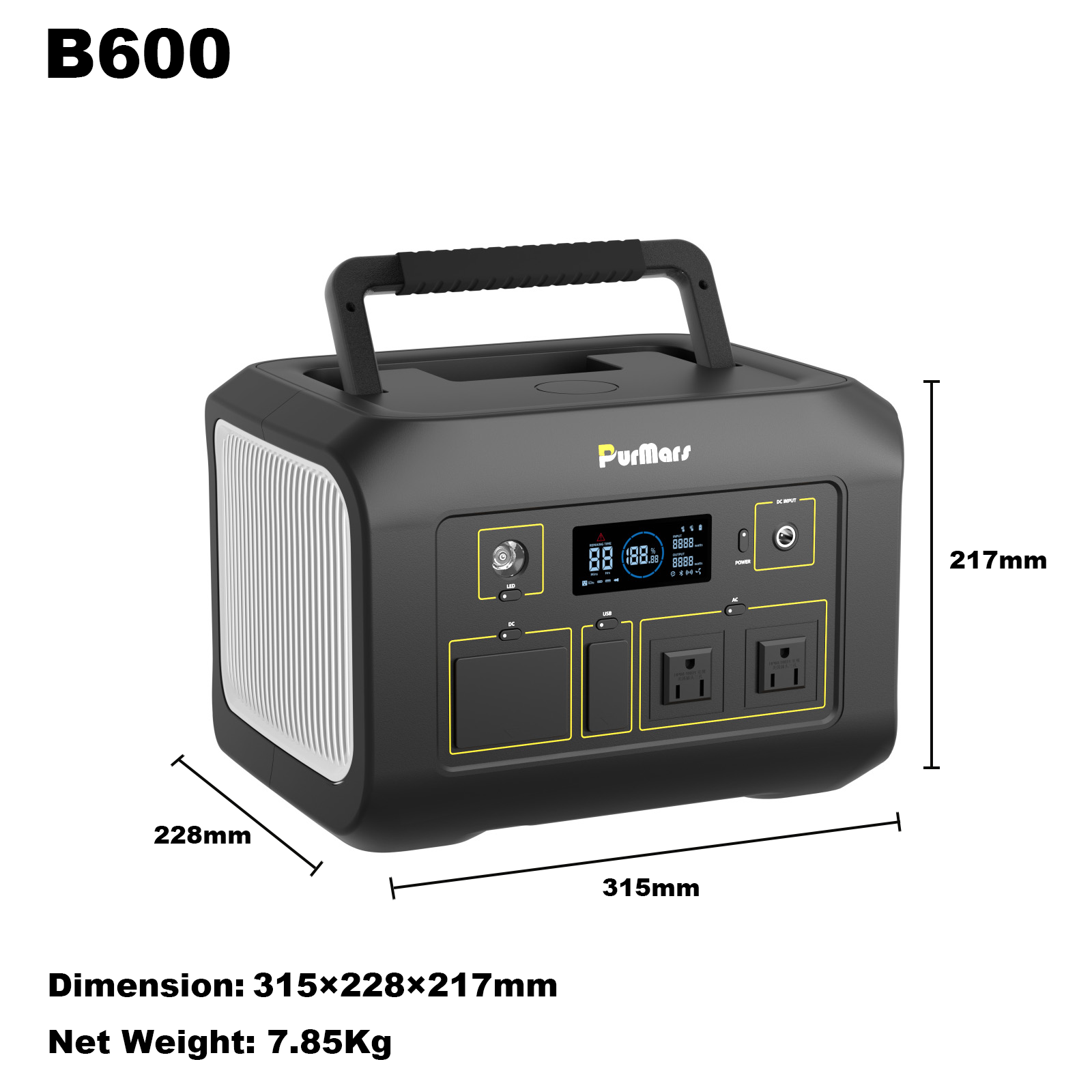 Portable Power Station B600|600W|Wireless Charging|Bidirectional Inverter